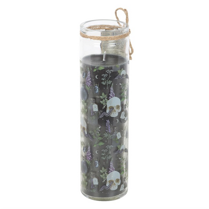 Deadly Nightshade Glass Tube Candle – Gothic Floral Design, 70hr Burn Time