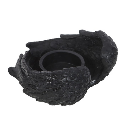 Raven Wings Tealight Holder – Gothic Symbol of Mystery & Protection for Altars and Sacred Spaces