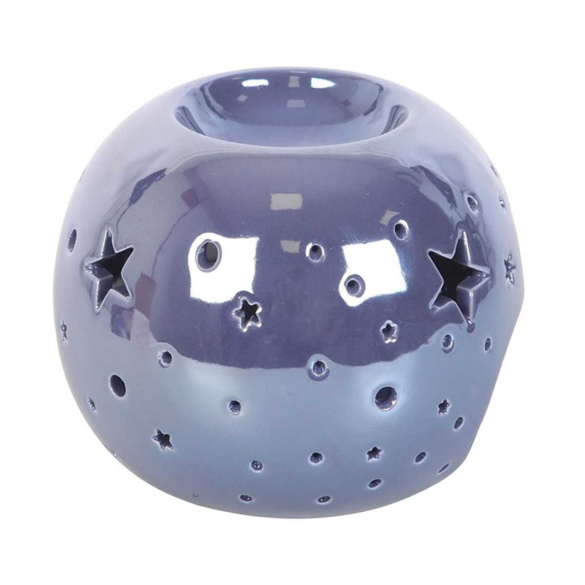 Purple Iridescent Oil Burner – Star Cut-Out Wax & Fragrance Diffuser for Mystic Glow