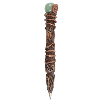 Abundance Green Aventurine Crystal Wand Pen – Manifestation Tool for Prosperity, Creativity & Flow