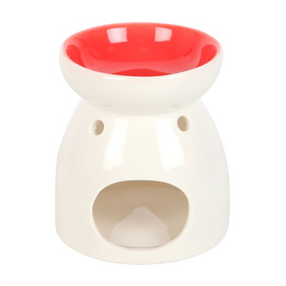White Ceramic Heart Oil Burner – “All You Need is Love” Wax & Fragrance Diffuser for Romance & Harmony