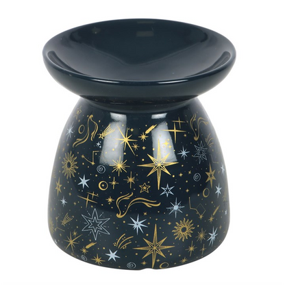 Starry Night Oil Burner – Ceramic Wax & Fragrance Diffuser for Celestial Magic & Festive Ambience