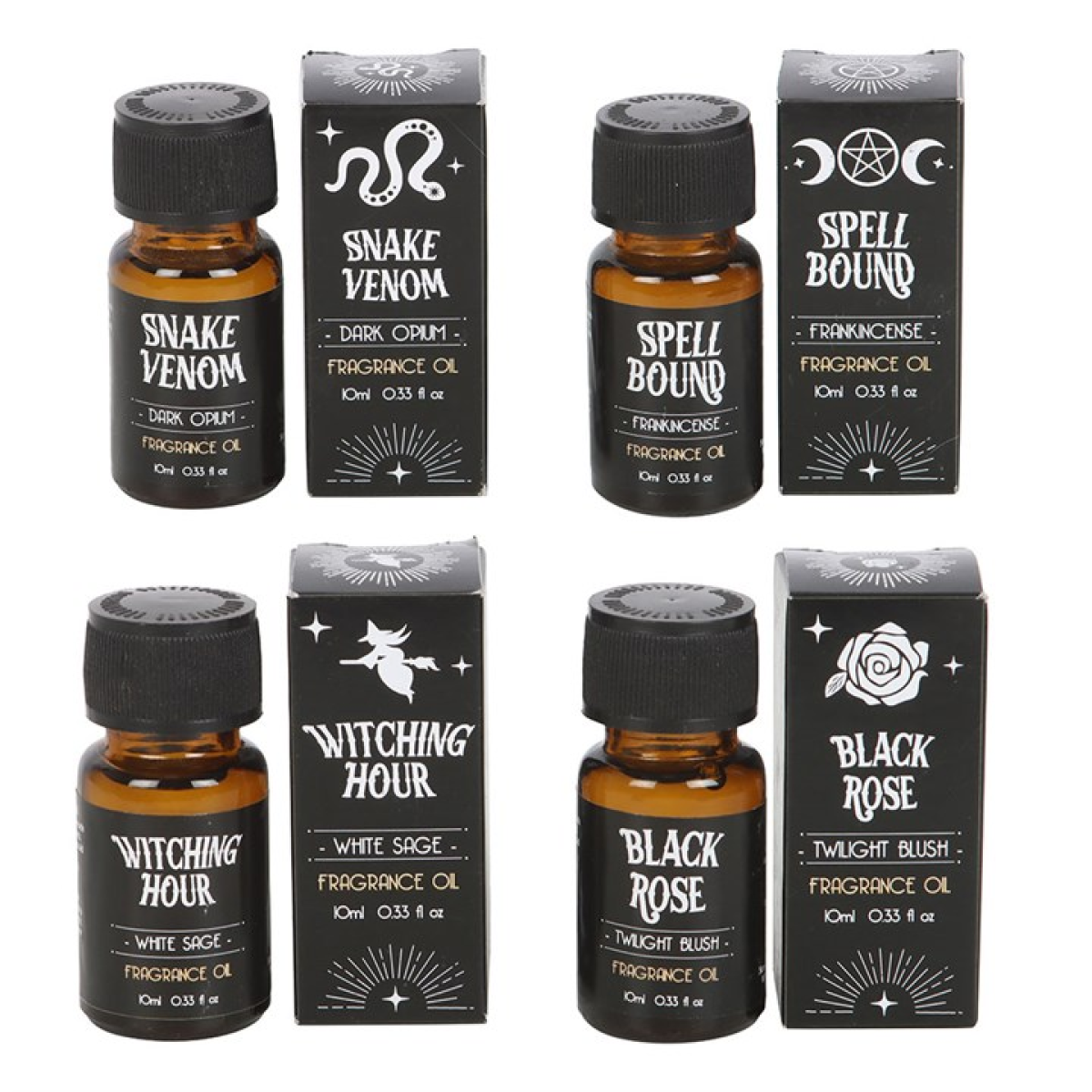 Set of 12 Wicked Fragrance Oils – Spellbound Collection of Dark, Mystical Scents for Home & Ritual