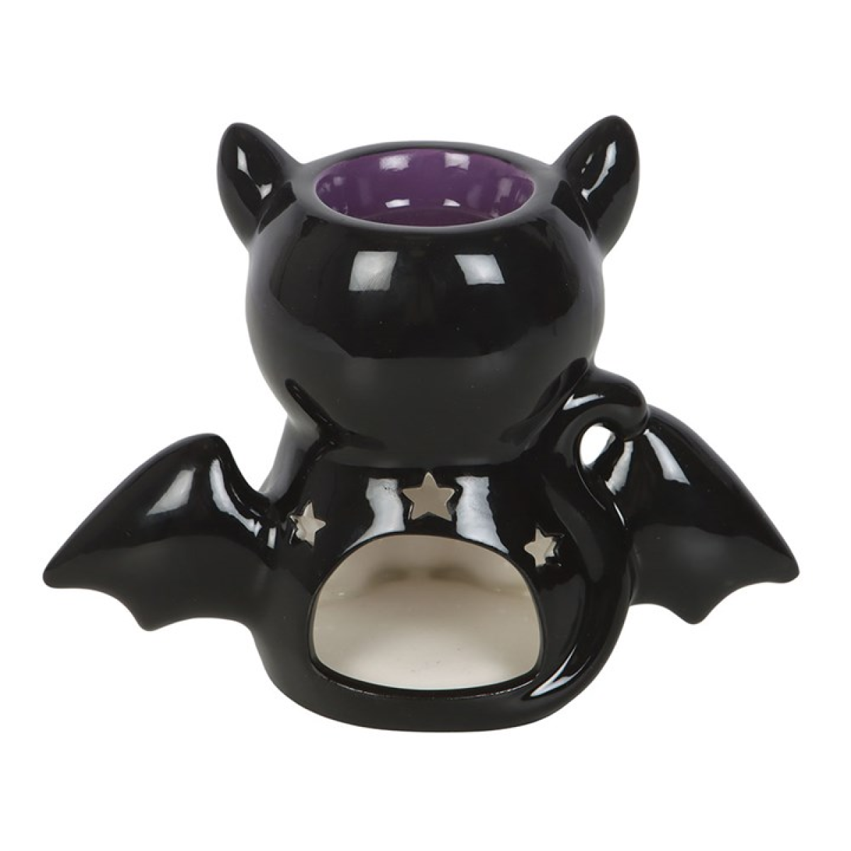 Bat Cat Oil Burner & Wax Warmer – Mystical Black Cat with Wings for Gothic Magic & Enchanting Aromatherapy
