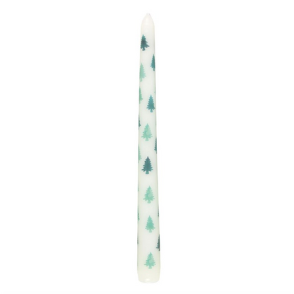 Green Fir Tree Candle Holder with Taper Candle – Festive Centrepiece for Winter Décor & Seasonal Rituals
