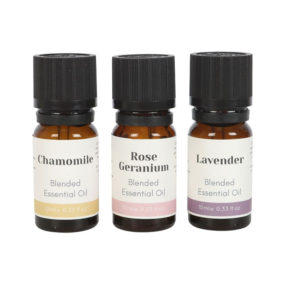 Set of 3 Floral Essential Oils – Rose Geranium, Lavender & Chamomile | Relaxation, Rituals & Aromatherapy
