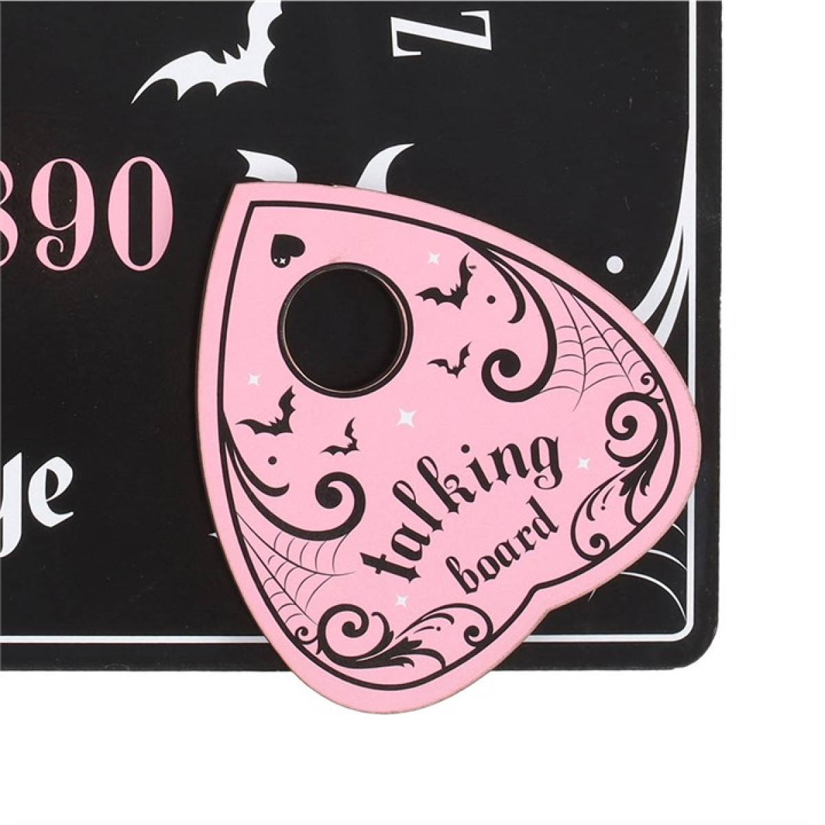 Pink & Black Talking Board with Planchette – Bold Spirit Board for Mystical Décor & Entertainment