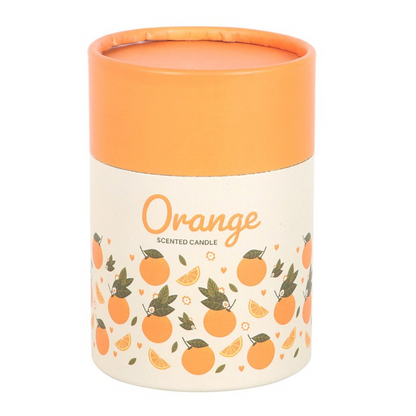 Orange Scented Candle with Wooden Lid – Fruity Home Fragrance & Gift Box (25hr Burn Time)