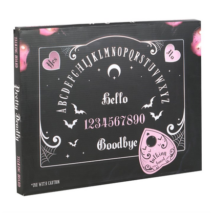 Pink & Black Talking Board with Planchette – Bold Spirit Board for Mystical Décor & Entertainment