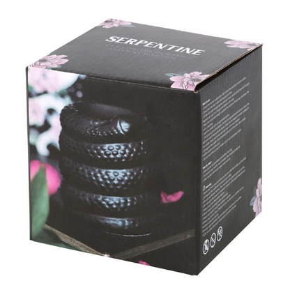 Black Snake Oil Burner – Mystical Ceramic Wax & Fragrance Diffuser for Transformation & Protection