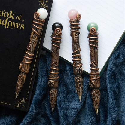 Abundance Green Aventurine Crystal Wand Pen – Manifestation Tool for Prosperity, Creativity & Flow