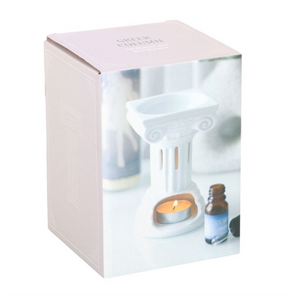 Greek Column Oil Burner – Elegant Ceramic Wax & Fragrance Diffuser with Classical Design