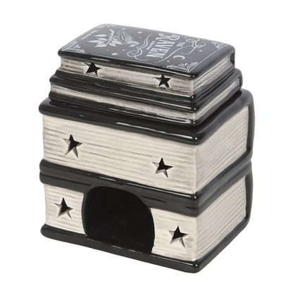 Book of Spells Oil Burner & Wax Melt Warmer – Enchanted Ceramic Spell book Design for Magical Aromatherapy