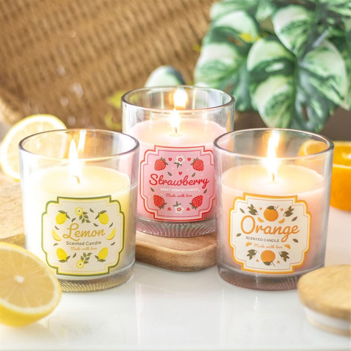 Orange Scented Candle with Wooden Lid – Fruity Home Fragrance & Gift Box (25hr Burn Time)
