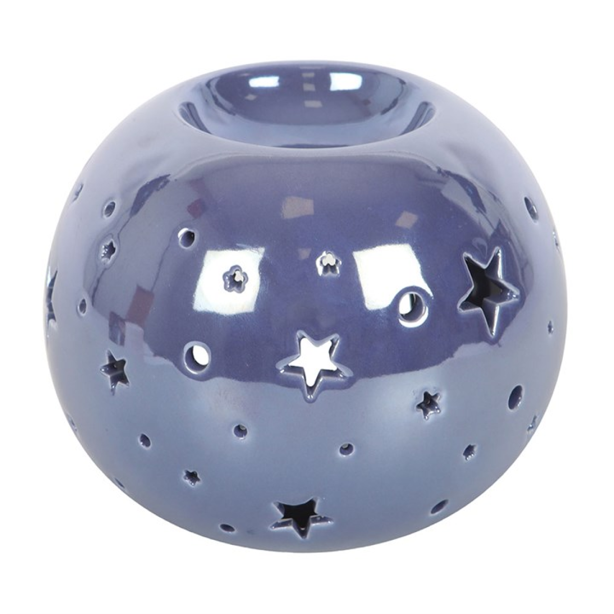 Purple Iridescent Oil Burner – Star Cut-Out Wax & Fragrance Diffuser for Mystic Glow