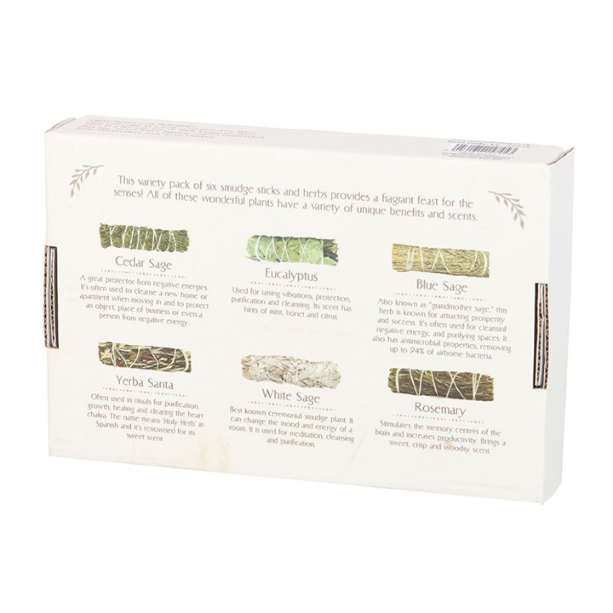 Sage Smudge Stick Variety Set – Cedar, Eucalyptus, Blue Sage, Yerba Santa, White Sage & Rosemary