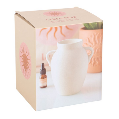 Urn-Style Oil Burner – Elegant Textured Wax & Fragrance Diffuser for Sophisticated Living