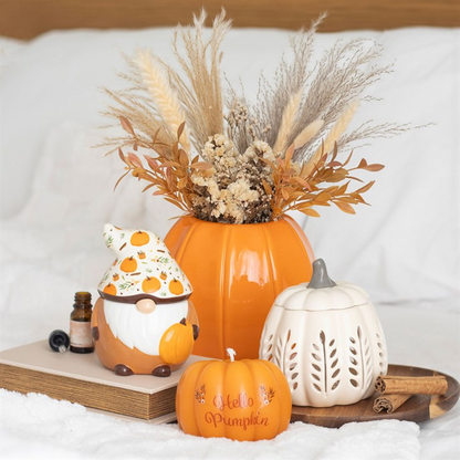 Cream Pumpkin Oil Burner & Wax Warmer – Autumn Home Fragrance with Cosy Seasonal Charm