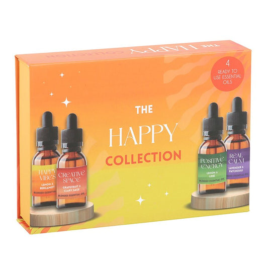 The Happy Collection – Luxury Essential Oil Gift Set for Joy, Calm & Positive Energy (4 x 10ml)