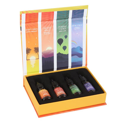 The Happy Collection – Luxury Essential Oil Gift Set for Joy, Calm & Positive Energy (4 x 10ml)