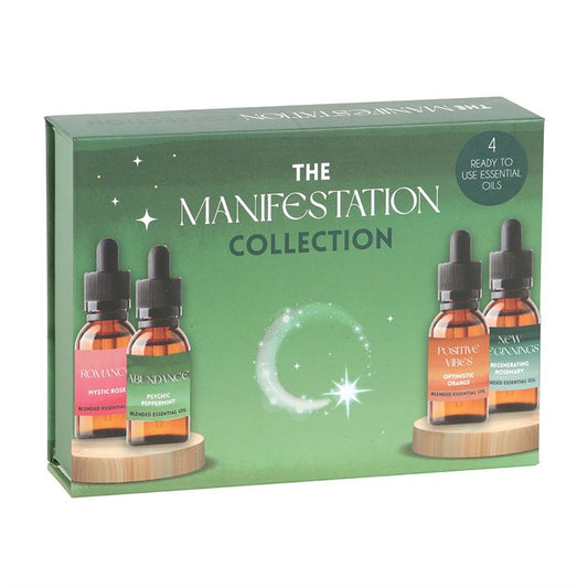 Manifestation Essential Oil Gift Set – Romance, Abundance, Positivity & New Beginnings (4 x 10ml Blends)