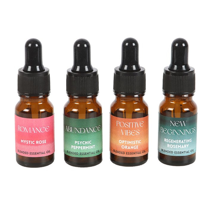 Manifestation Essential Oil Gift Set – Romance, Abundance, Positivity & New Beginnings (4 x 10ml Blends)