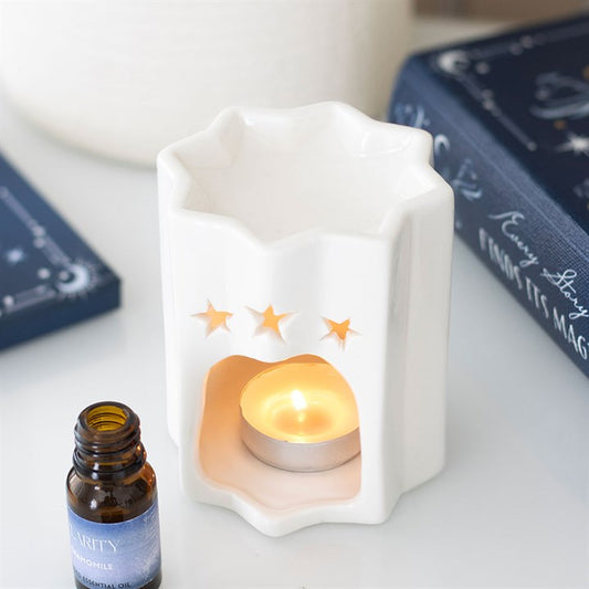 White Star Oil Burner – Celestial Design for Fragrance & Serenity