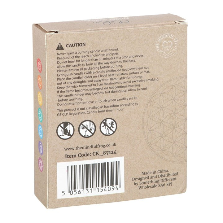 Pack of 14 Chakra Energy Candles – Unscented Ritual Candles for Meditation & Healing