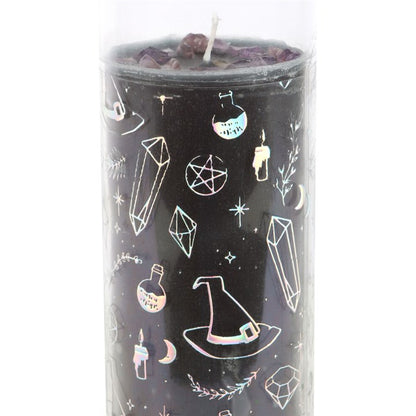 Amethyst Crystal Infused 7-Day Jasmine Candle – Calm, Protection & Inner Strength