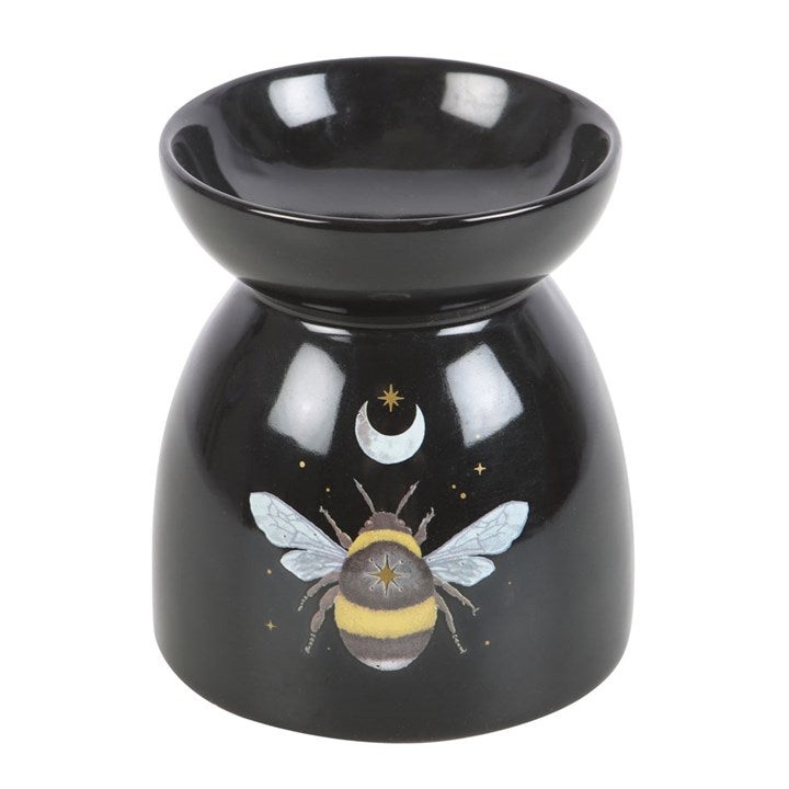 Forest Bee Oil Burner – Mystical Black Aroma Burner with Moon & Star Design