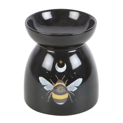 Forest Bee Oil Burner – Mystical Black Aroma Burner with Moon & Star Design