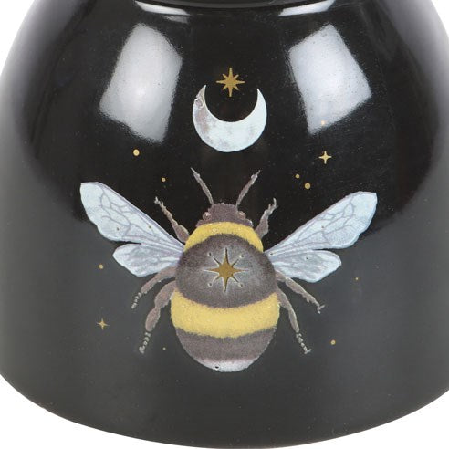 Forest Bee Oil Burner – Mystical Black Aroma Burner with Moon & Star Design