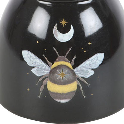Forest Bee Oil Burner – Mystical Black Aroma Burner with Moon & Star Design