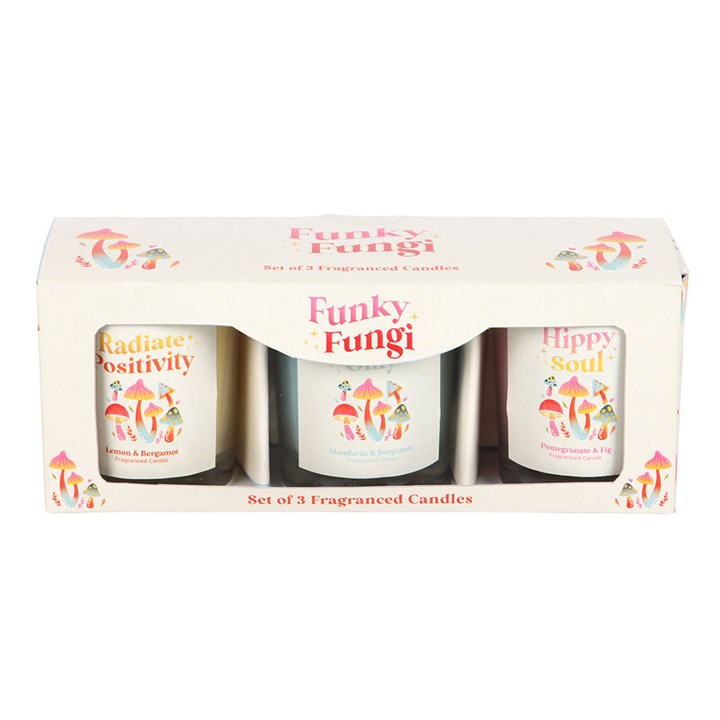 Positive Energy Candle Trio – 3 Funky Fungi Mushroom Votives