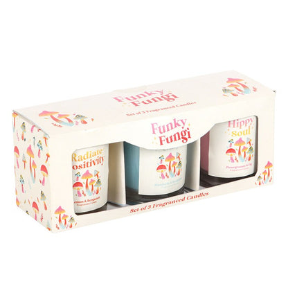 Positive Energy Candle Trio – 3 Funky Fungi Mushroom Votives