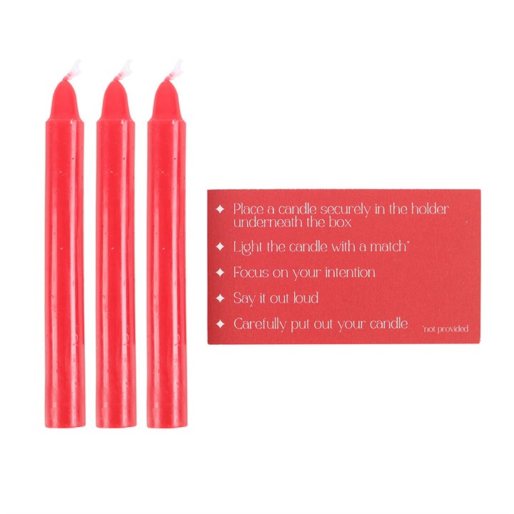 Love & Attraction Ritual Candle Box – 3 Spell Candles with Holder