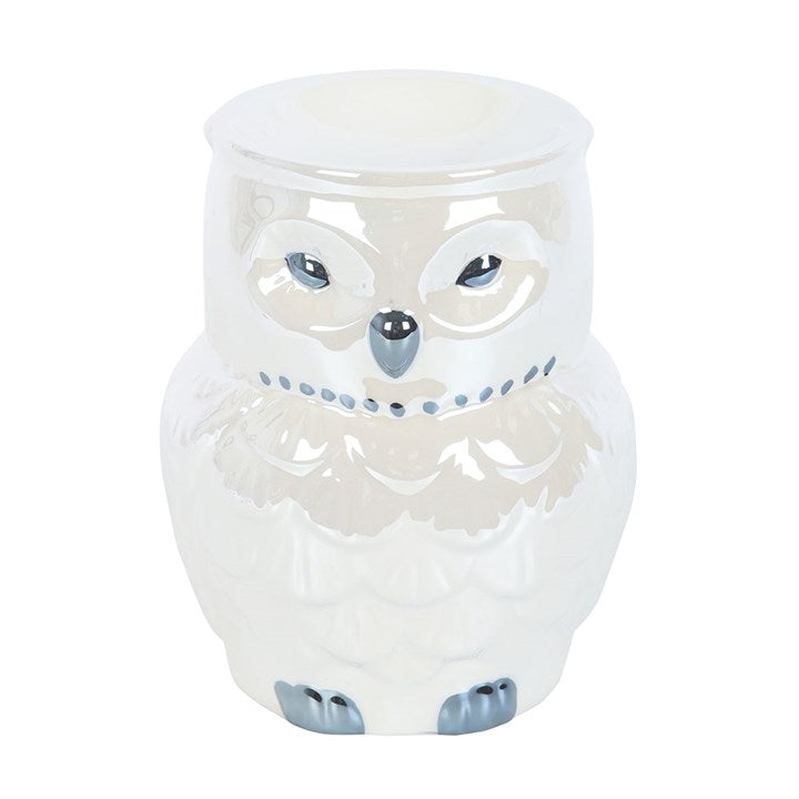 Iridescent Owl Oil Burner – Mystical Ceramic Wax & Fragrance Diffuser for Wisdom & Dream Work