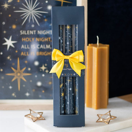 Celestial Ritual & Décor Candle Set – 3 Starry Night Taper Candles