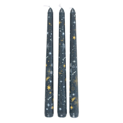 Celestial Ritual & Décor Candle Set – 3 Starry Night Taper Candles