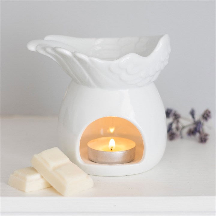 Angel Wing Oil Burner – Ceramic Aroma & Wax Melt Burner for Protection & Peace
