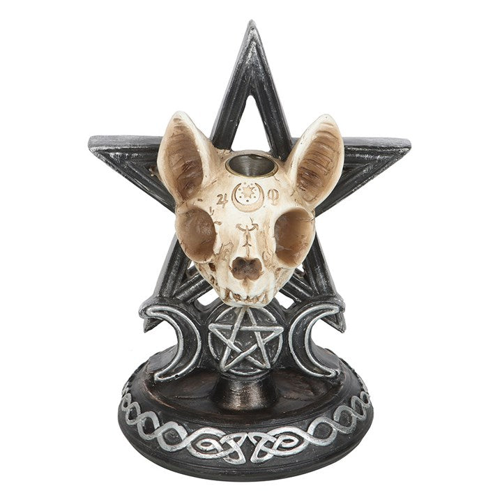 Ouija Cat Backflow Incense Burner – Gothic Spirit Smoke Ritual Figurine
