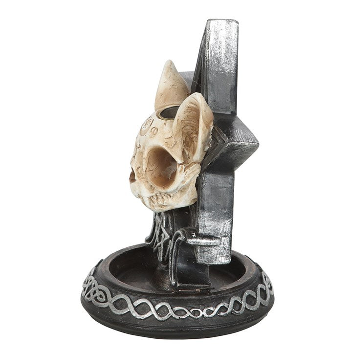 Ouija Cat Backflow Incense Burner – Gothic Spirit Smoke Ritual Figurine