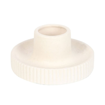 Ceramic Smudge Bowl for Cleansing Rituals – Cream Ribbed Design