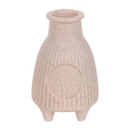 Greige Ribbed Ceramic Palo Santo Burner – For Calm, Cleansing & Ritual Balance