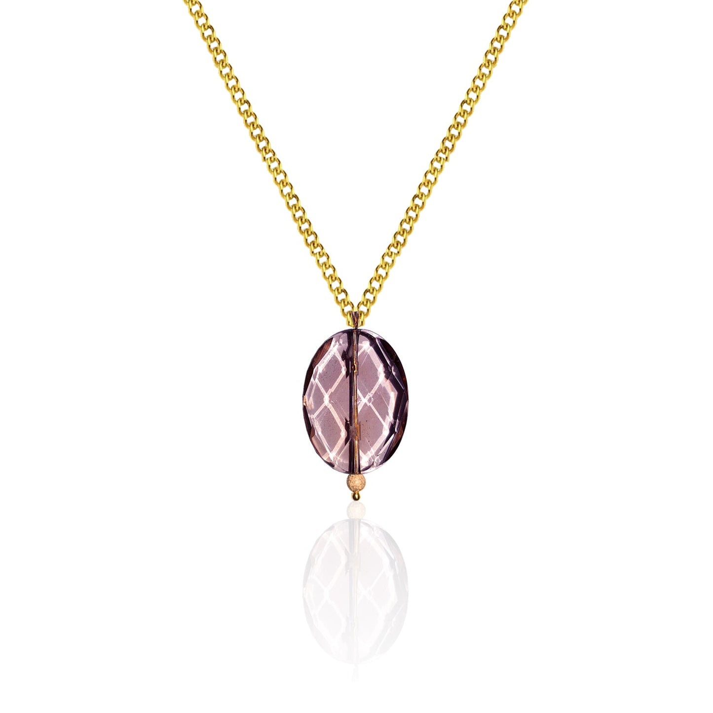 Limited Edition Smoky Quartz and 9ct Yellow Gold Necklace – Handcrafted Faceted Gemstone Pendant (18")