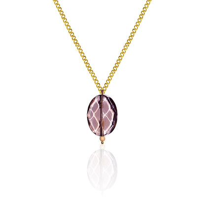 Limited Edition Smoky Quartz and 9ct Yellow Gold Necklace – Handcrafted Faceted Gemstone Pendant (18")