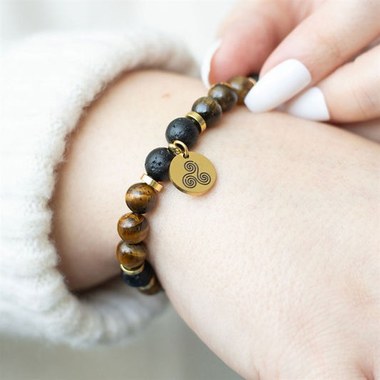 Confidence Lava Bead Bracelet & Orange Oil Gift Set – Tiger’s Eye Healing Jewellery for Strength & Positivity