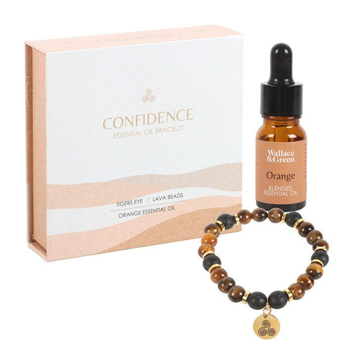 Confidence Lava Bead Bracelet & Orange Oil Gift Set – Tiger’s Eye Healing Jewellery for Strength & Positivity