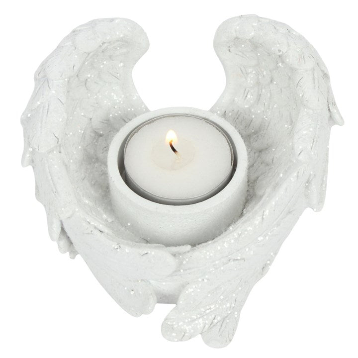 Glitter Angel Wing Candle Holder – Symbol of Protection, Comfort & Divine Light