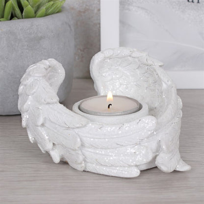 Glitter Angel Wing Candle Holder – Symbol of Protection, Comfort & Divine Light